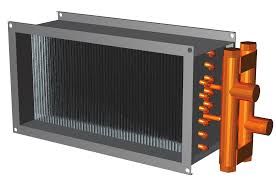CWAR 500x250 melegvizes fűtőkalorifer négyszög légcsatornába 2 csősoros